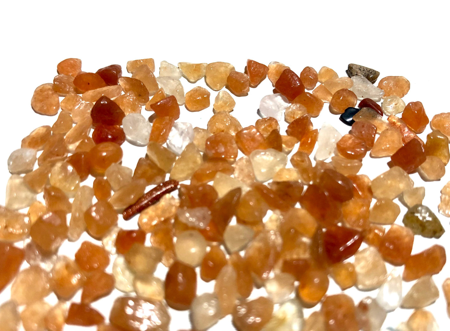 Natural red adventurine gemstone bead chips, undrilled no hole beads