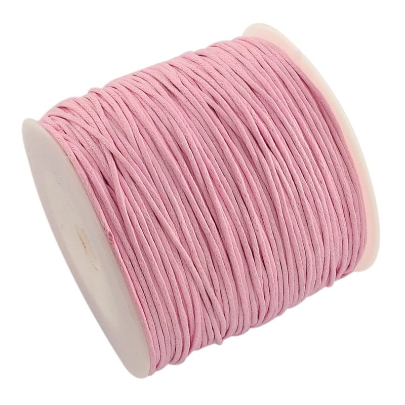 Waxed cotton thread , eco-friendly 1mm waxed cord, 100 yard roll, pale pink