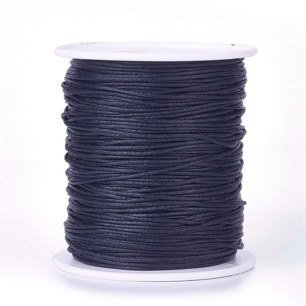 Waxed cotton thread , eco-friendly 1mm waxed cord, 100 yard roll, black