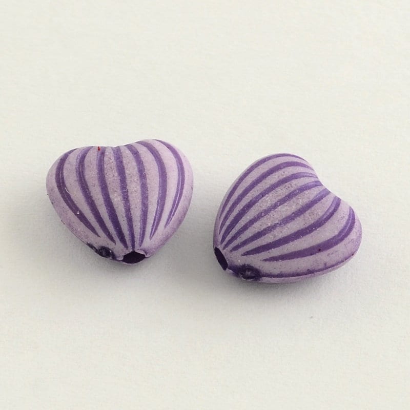 Heart bead mix stripe patterned pastel in assorted colors, acrylic bead mix