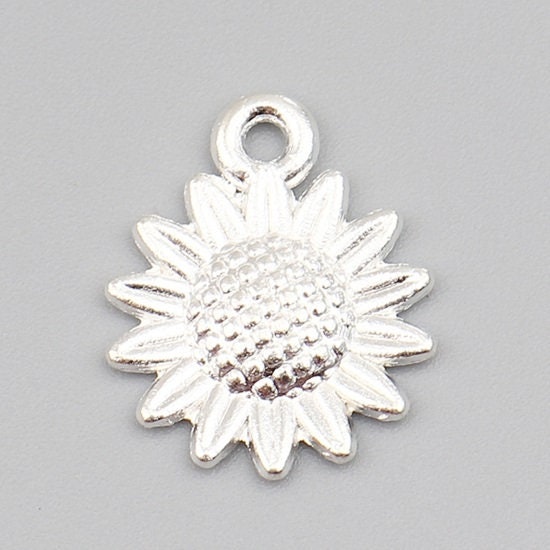 sunflower charms, large pendant charms in assorted colors