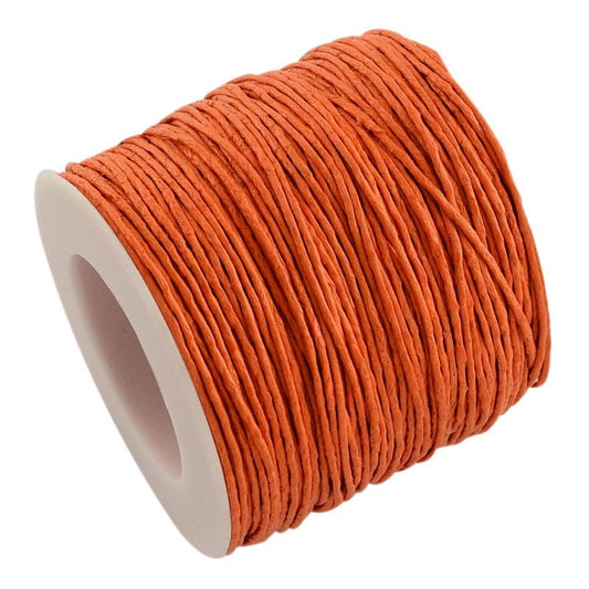 Waxed cotton thread , eco-friendly 1mm waxed cord, 100 yard roll, orange