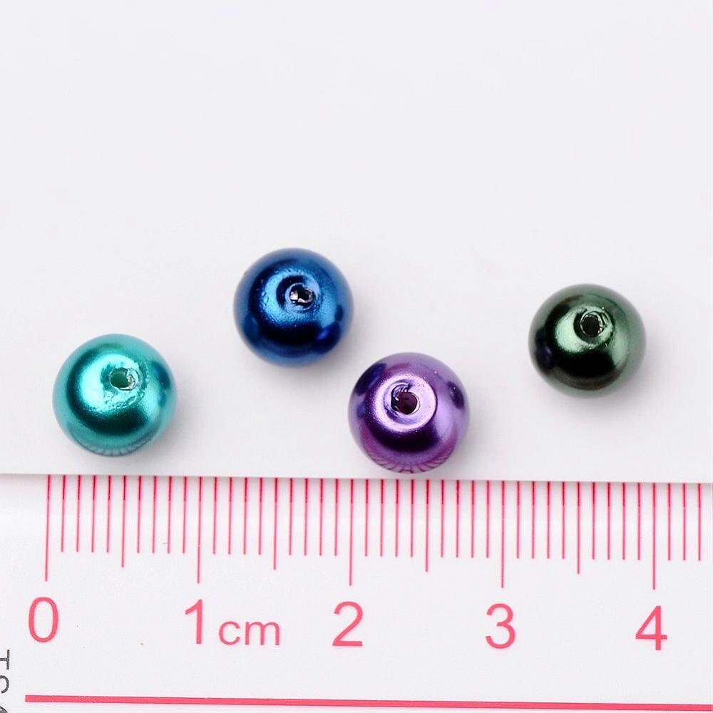 Ocean theme Glass pearl beads, 8mm pearlized glass beads blue, greens, purple mix colored beads pearl mix beads