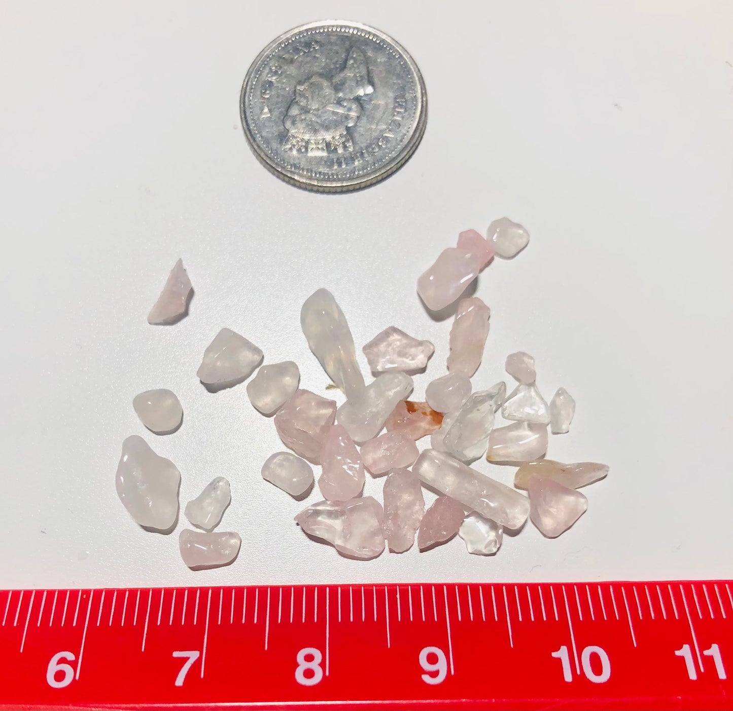 Natural rose quartz gemstone bead chips, undrilled no hole beads