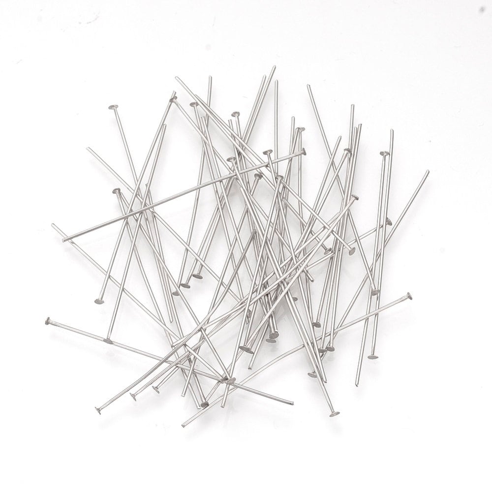 Flat head bead pins. 304 Stainless Steel , pick size, beading findings assorted size packs