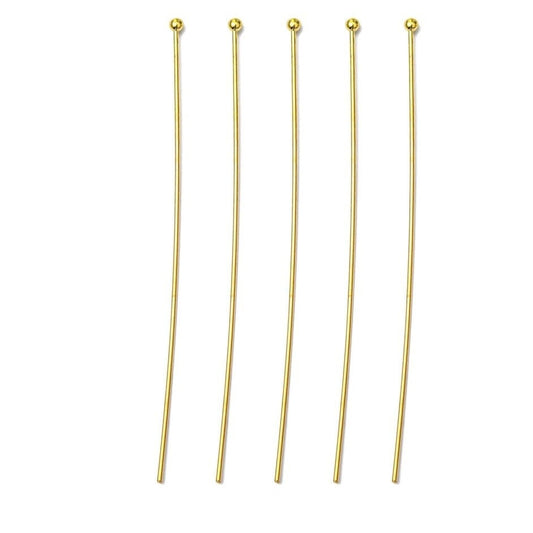 Gold flat head bead pins , KC gold shade, iron bead pins with flat head 42mm long tone pick sampler or larger packs