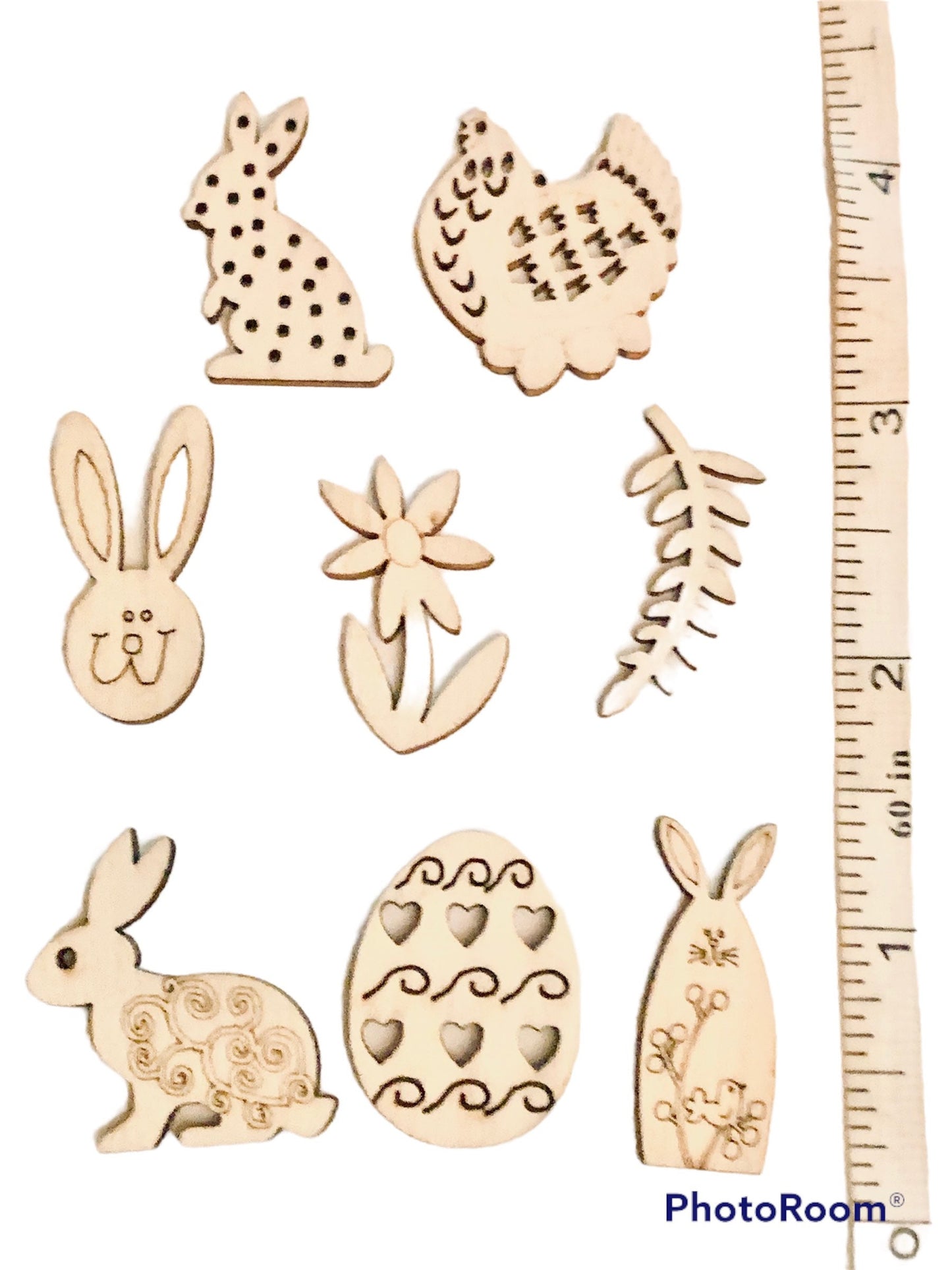 Easter charm mix, Wooded diy Charm 8 style mix  crafting wood, laser cut unpainted easter charms