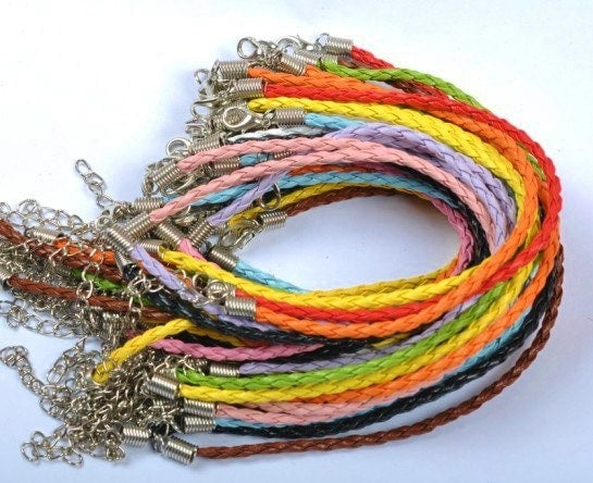 Braided bracelet for European style big hole beads in assorted colors